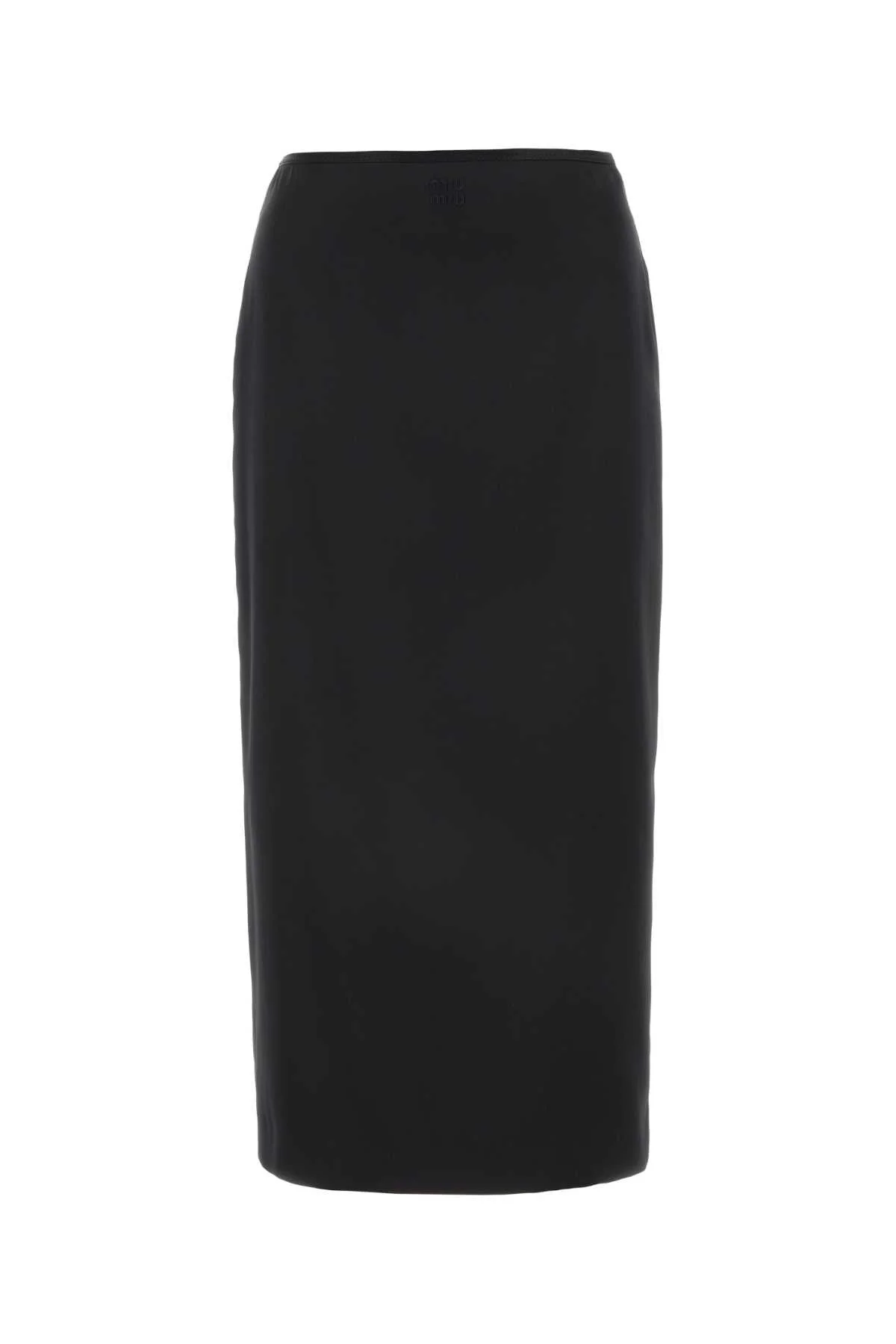 Miu Miu Women Black Stretch Silk Skirt - 1
