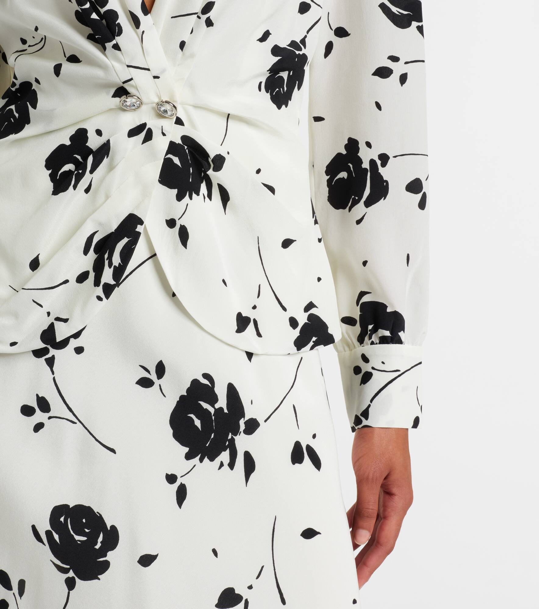 Floral silk midi dress - 6