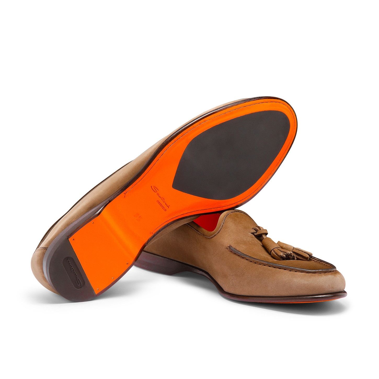 Men's brown nubuck Andrea tassel loafer - 3