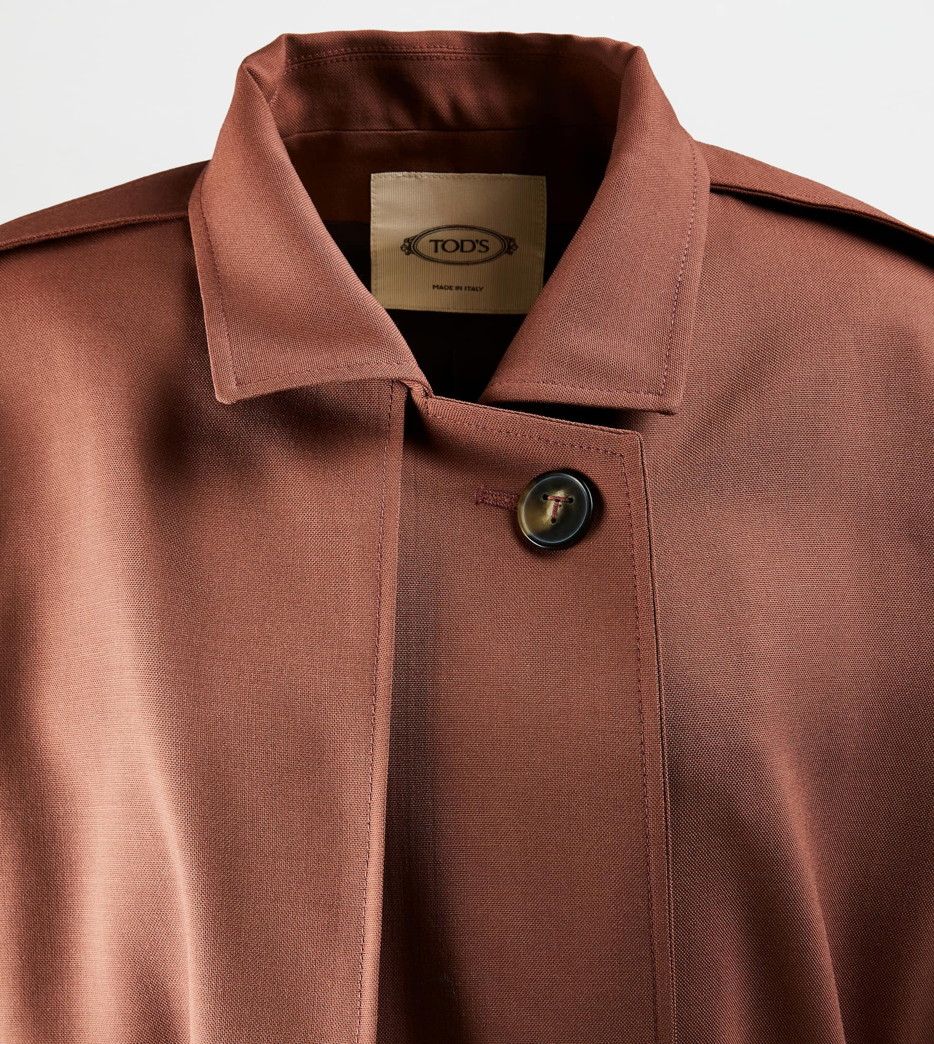 OVERSIZE TRENCH COAT IN WOOL - BROWN - 9