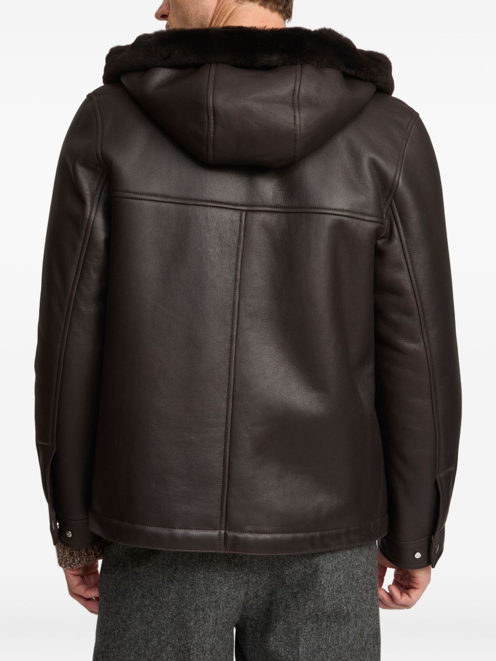 HOODED SHEARLING JACKET - 4