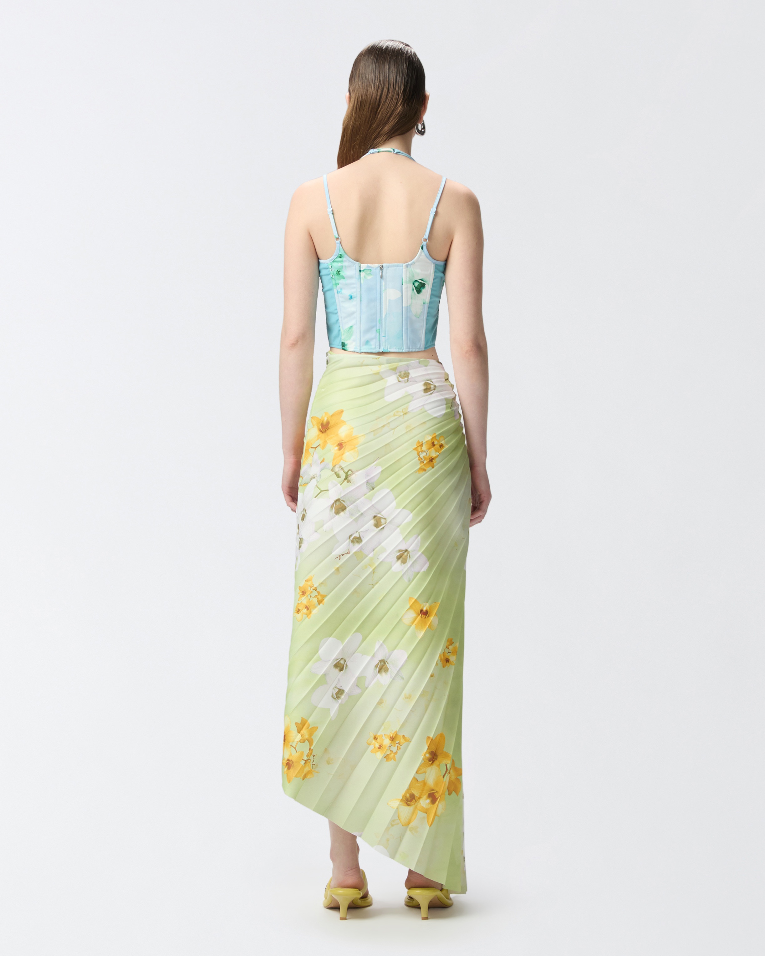 PLEATED MIDI SKIRT WITH FLORAL PRINT - 4