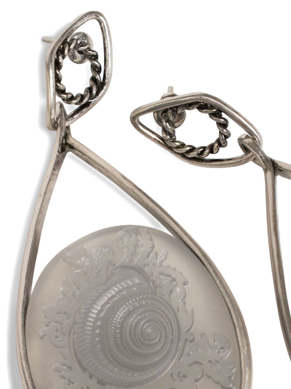 cameo-shell earrings - 3