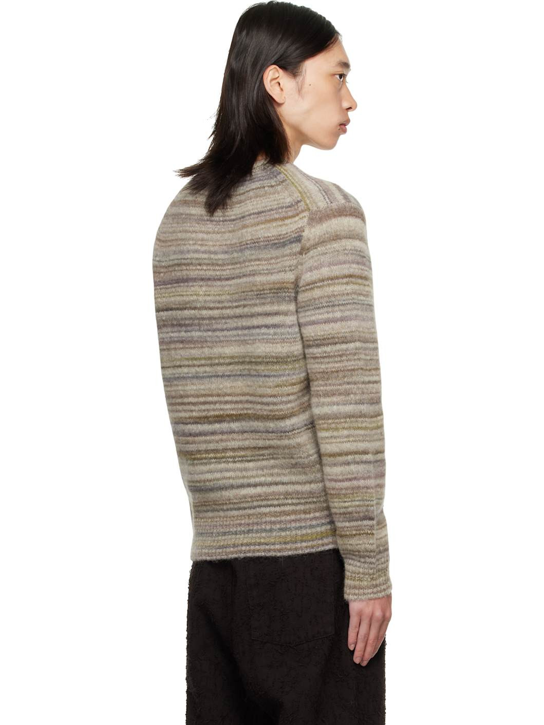Gray Knit Wool Alpaca Sweater - 3