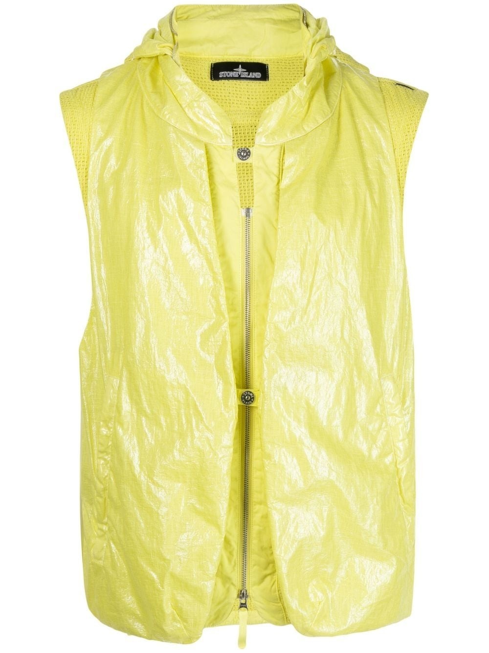 zip-up hooded gilet - 1