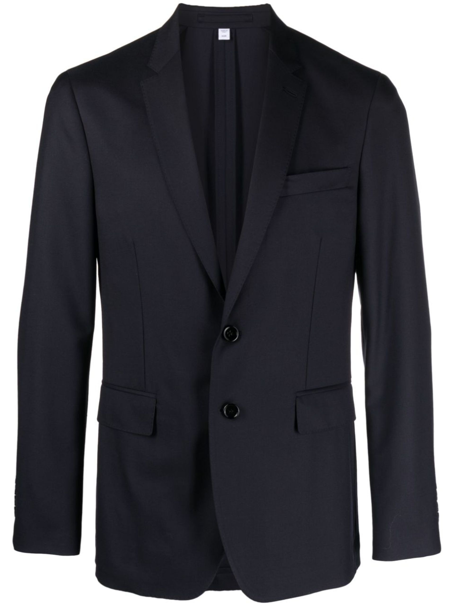 Blue Single-Breasted Wool Blazer - 1