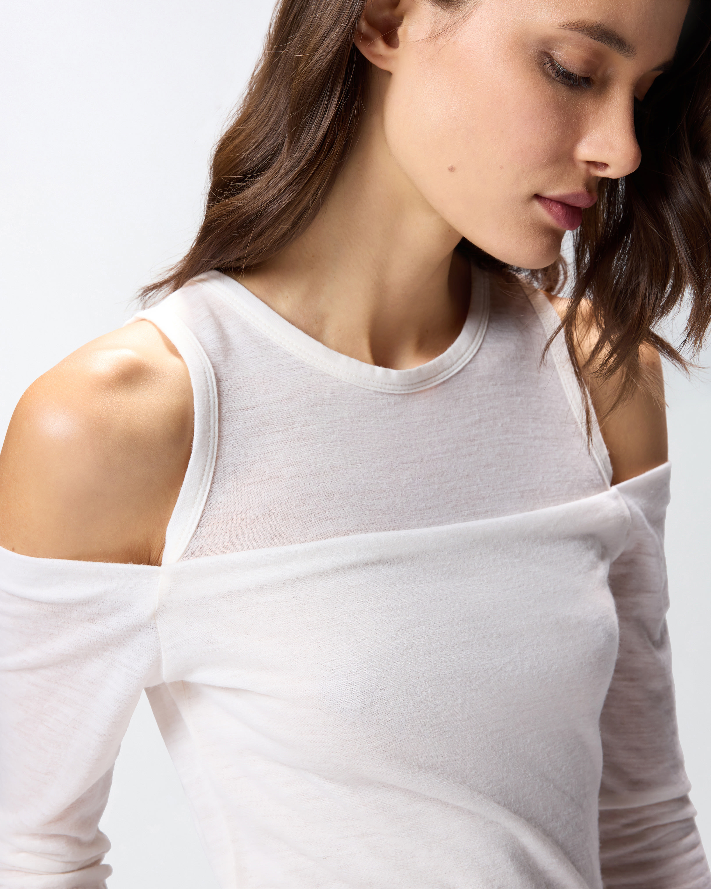OFF-THE-SHOULDER WOOL BLEND JERSEY TOP - 5