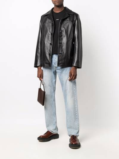 Sandro Donnie buttoned leather jacket outlook