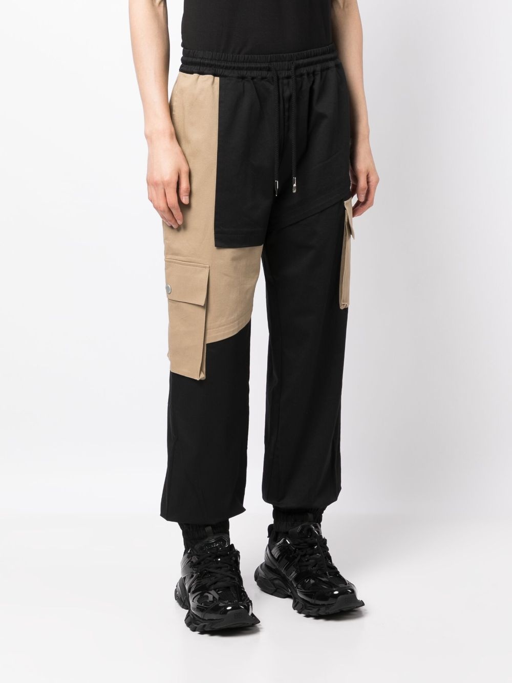 colour-block panelled drawstring trousers - 3