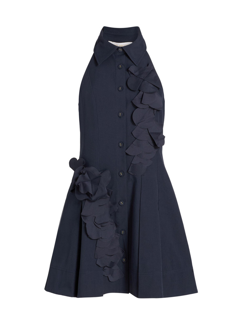 Women's Donna Cotton-Blend Mini-Shirtdress - Navy 1