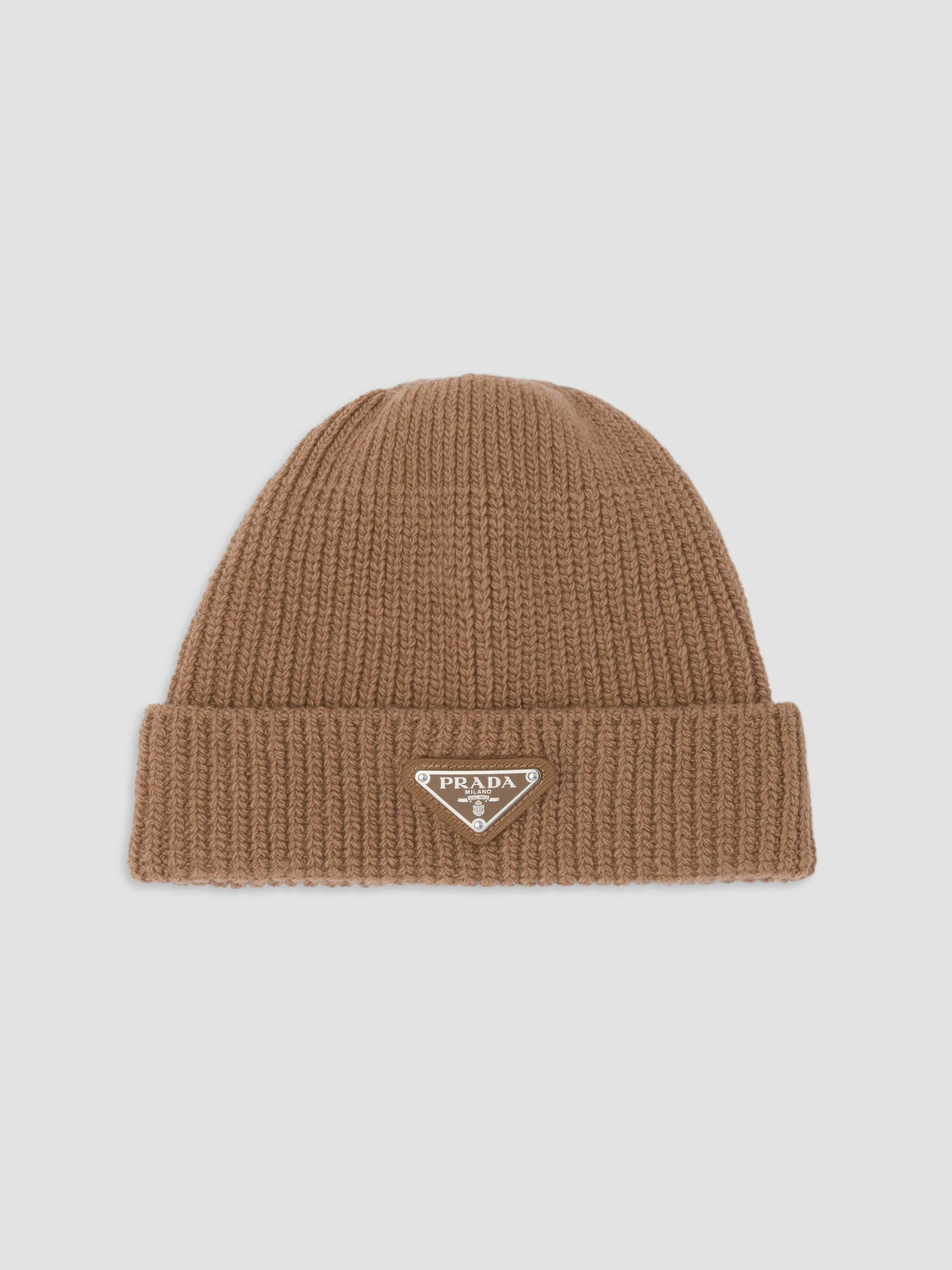 Men's Wool and Cashmere Beanie - Brown - 1