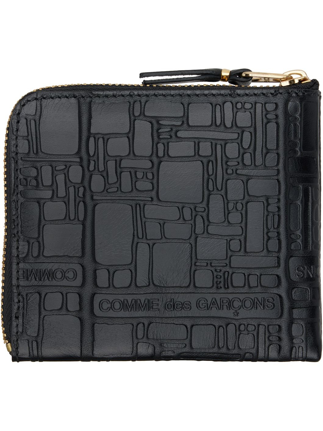 Black Embossed Logotype Wallet - 2