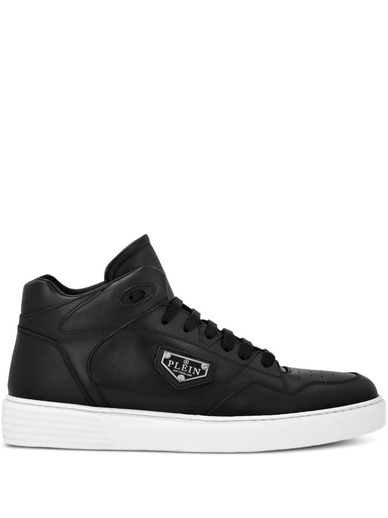 leather hi-top sneakers 1