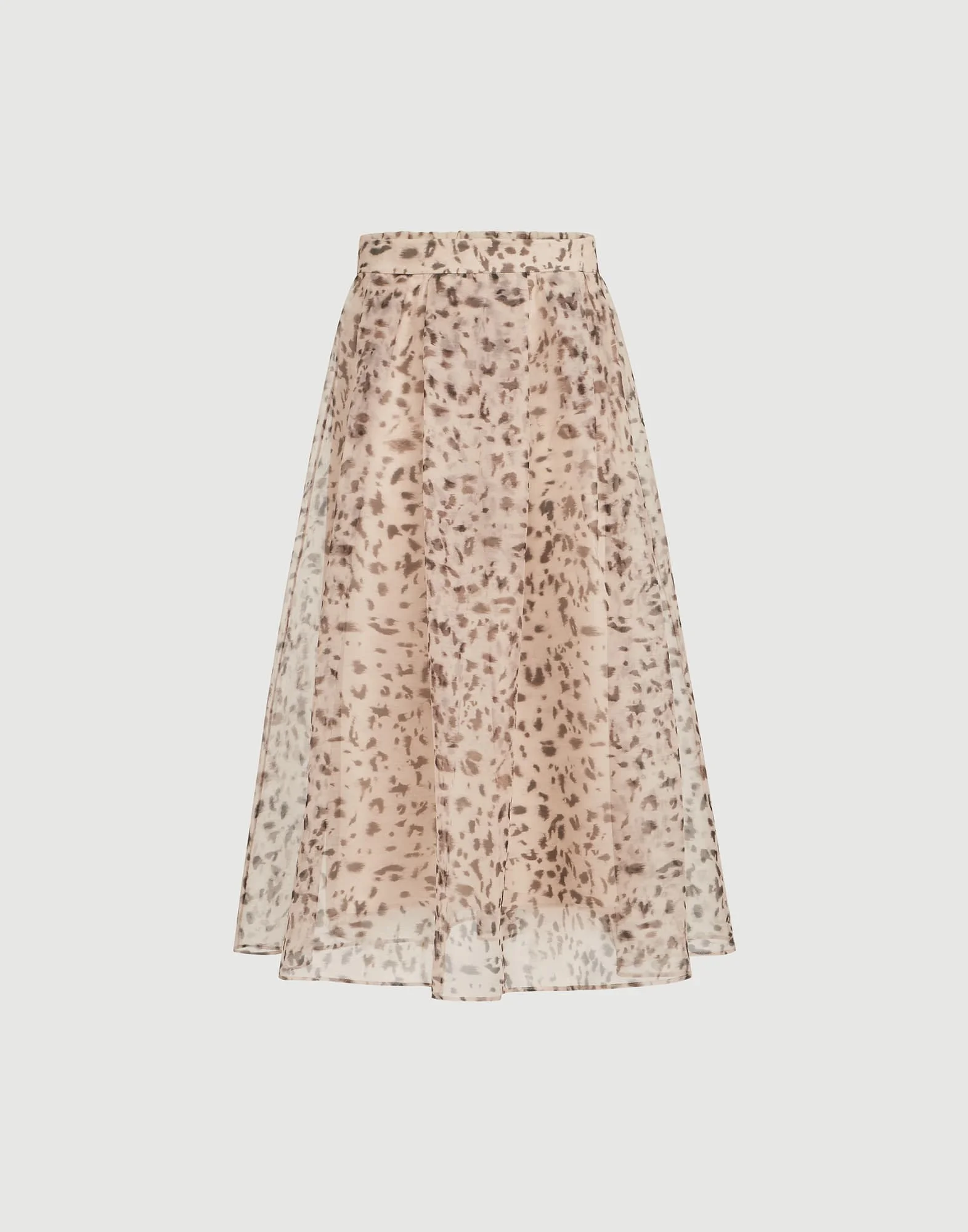 Lynx print silk organza pleated skirt - 1