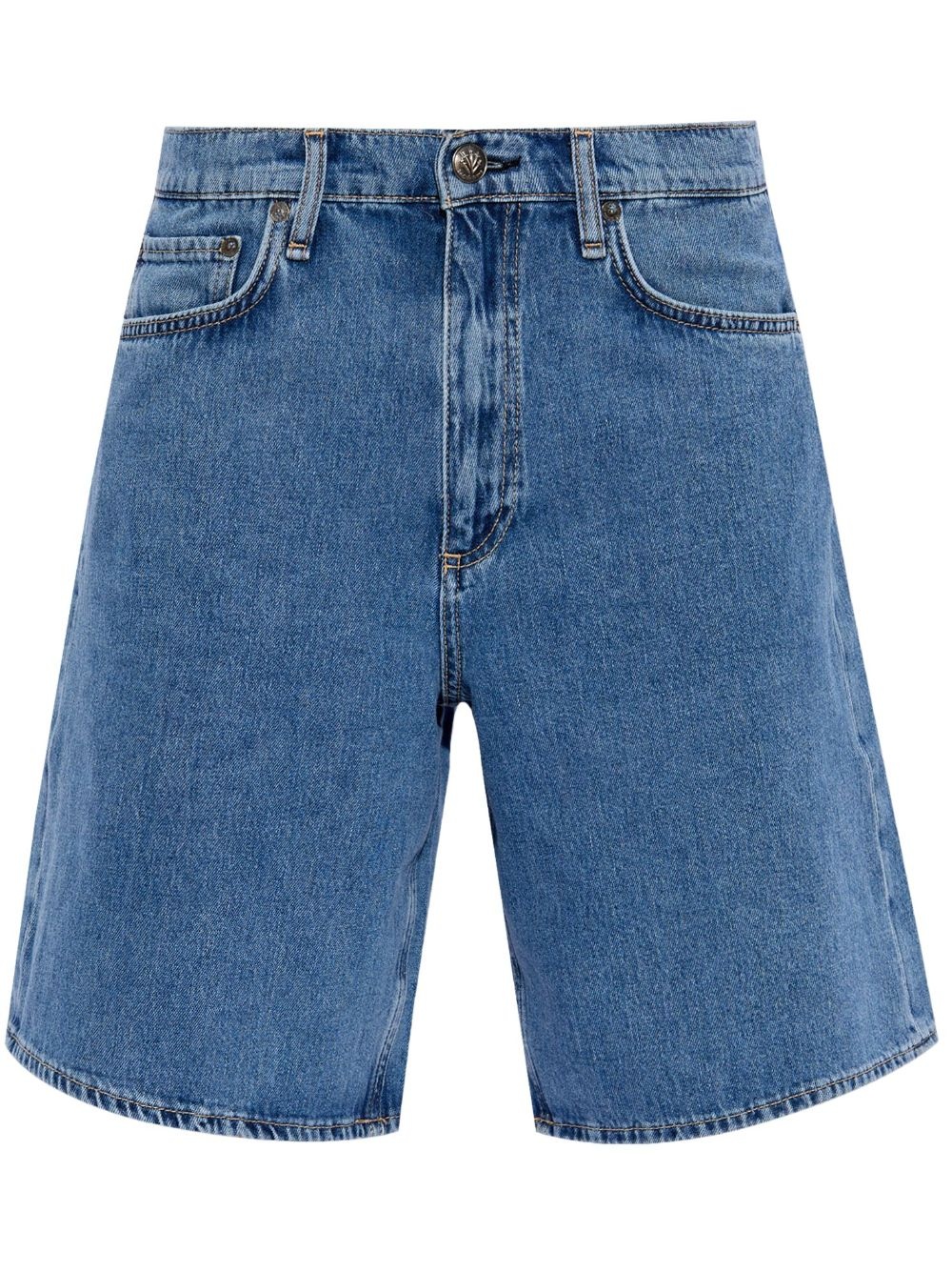 knee-length denim shorts - 1