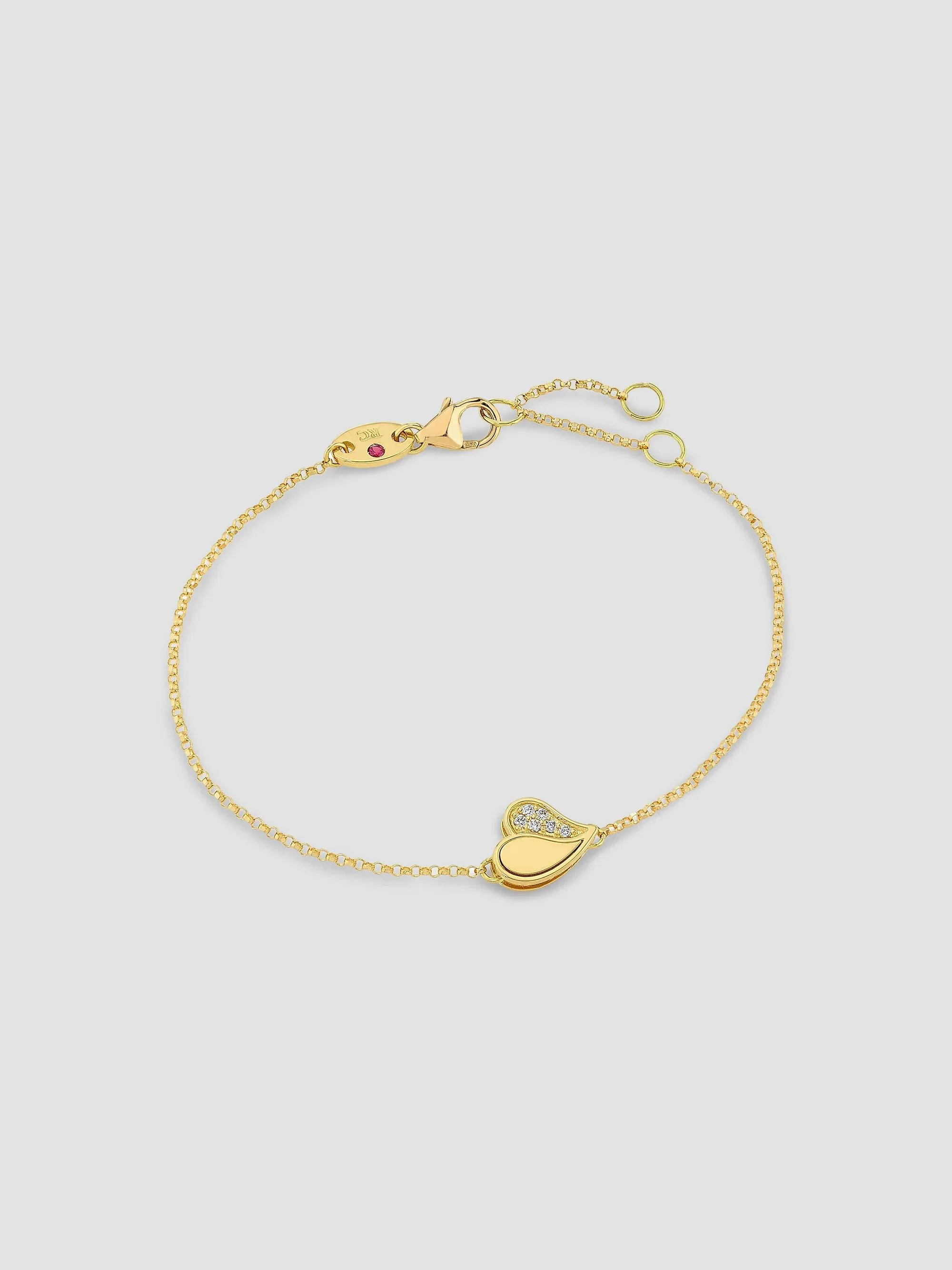 Women's Amorino 18K Yellow Gold & 0.03 TCW Diamond Heart Charm Bracelet - Yellow Gold - 1
