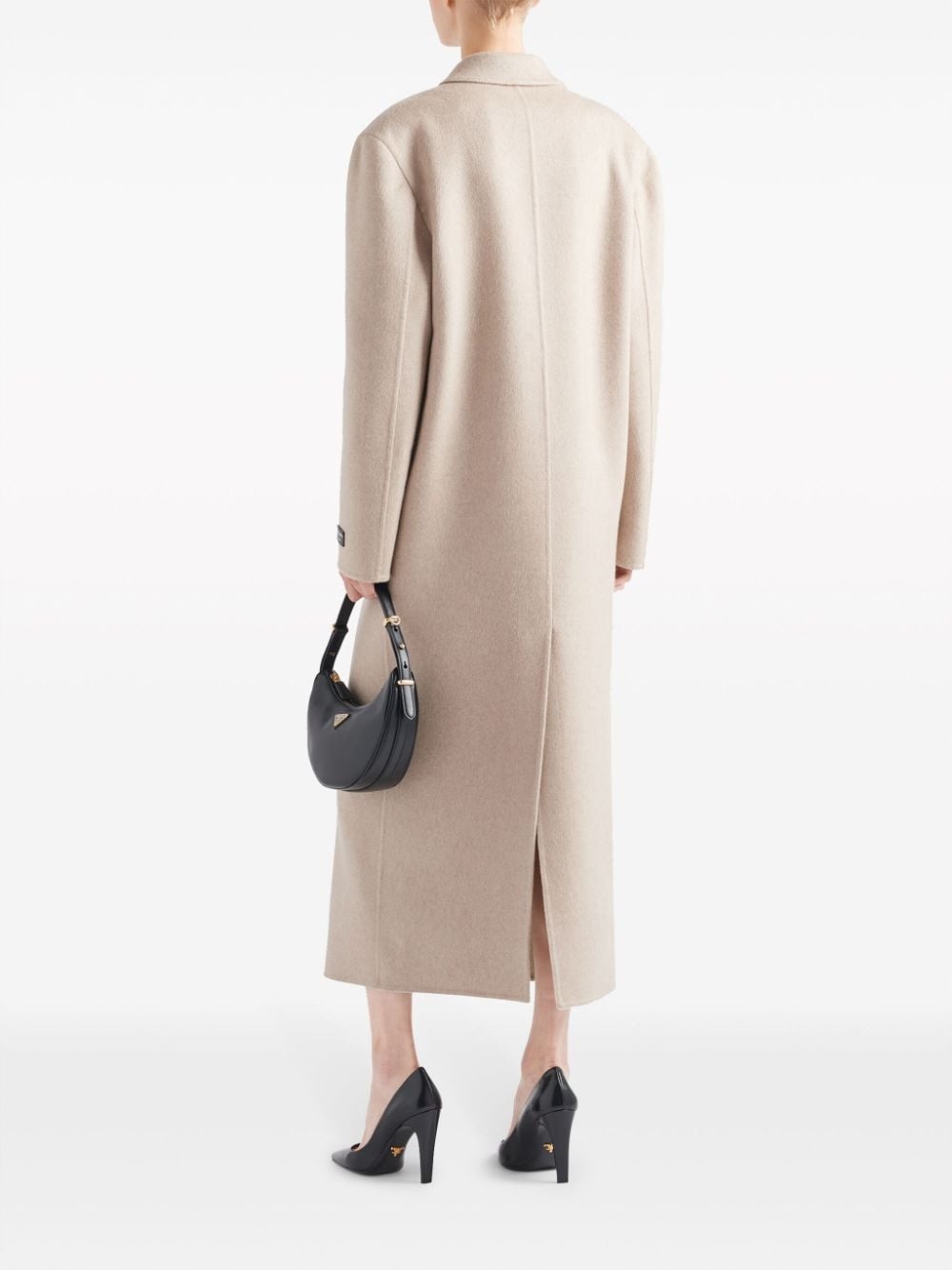 double-breasted velour cashmere coat - 3