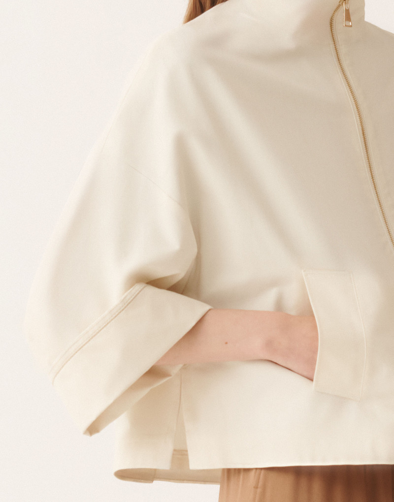 Boxy caban in trench cotton 5