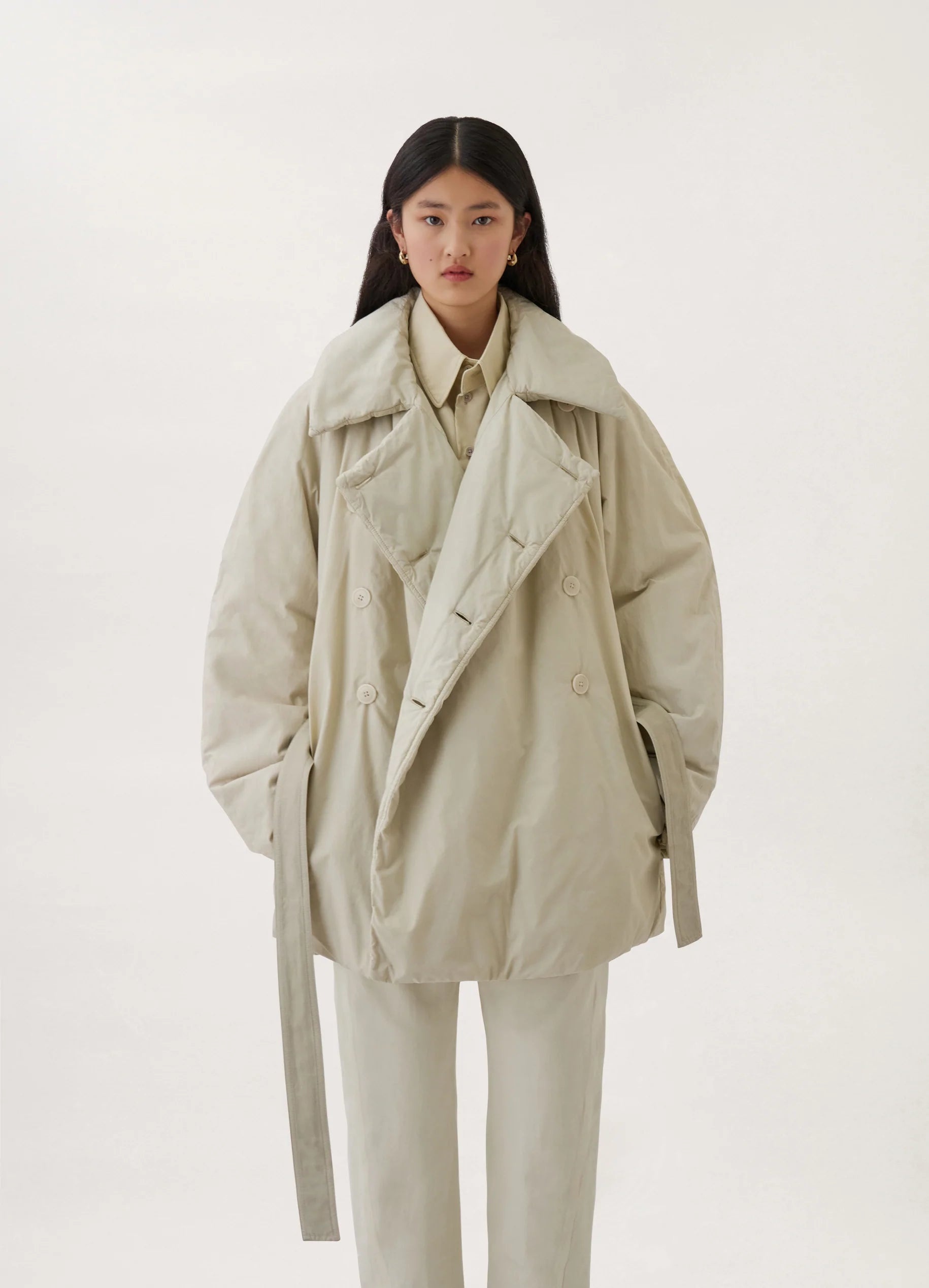 Lemaire WADDED SHORT TRENCH COTTON NYLON | REVERSIBLE