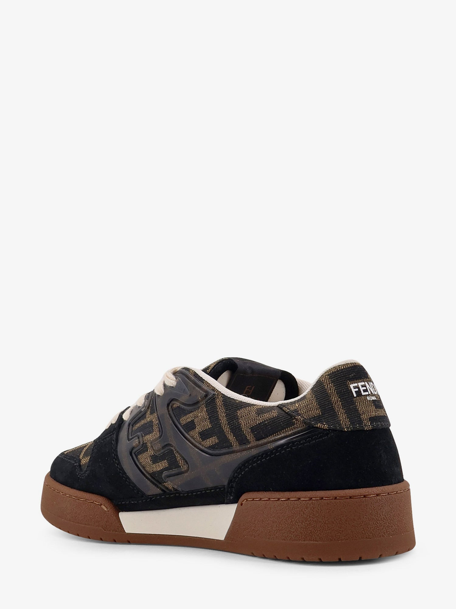 Fendi Fendi Match Suede Sneakers With Jacquard Ff Fabric Inserts - 3