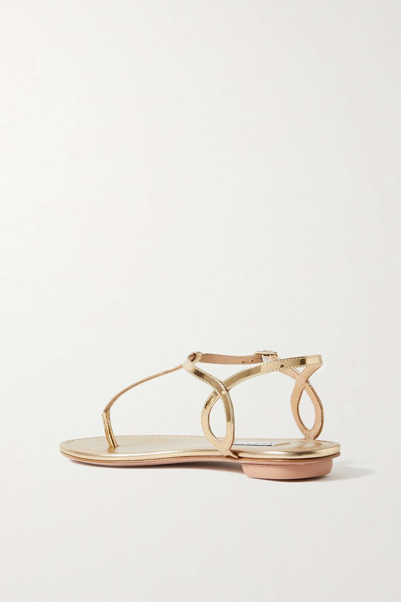 Almost Bare metallic leather sandals - 3