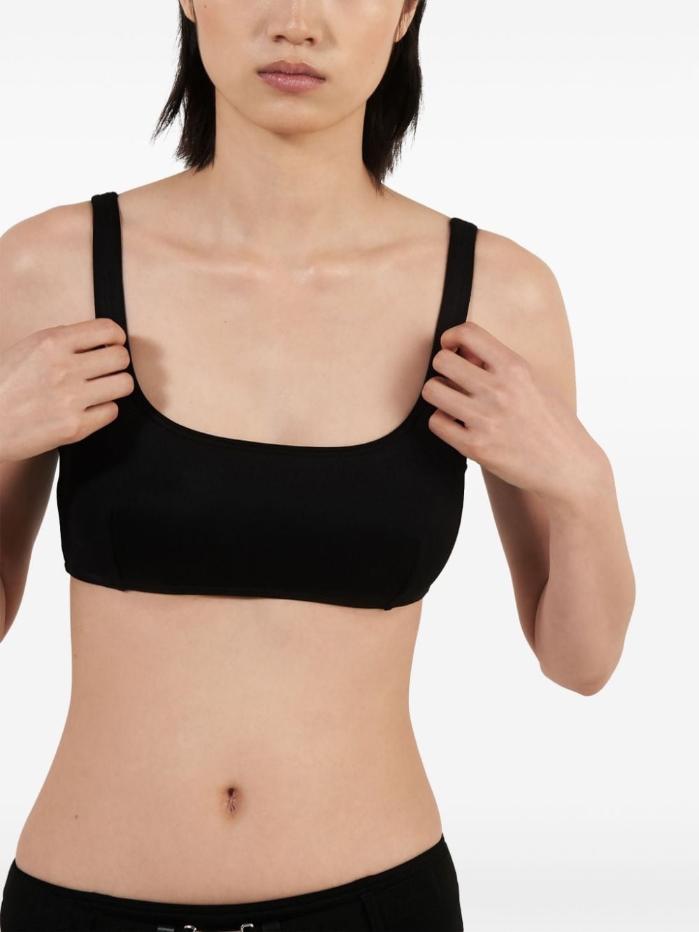 interlock-weave scoop-neck bikini top - 4