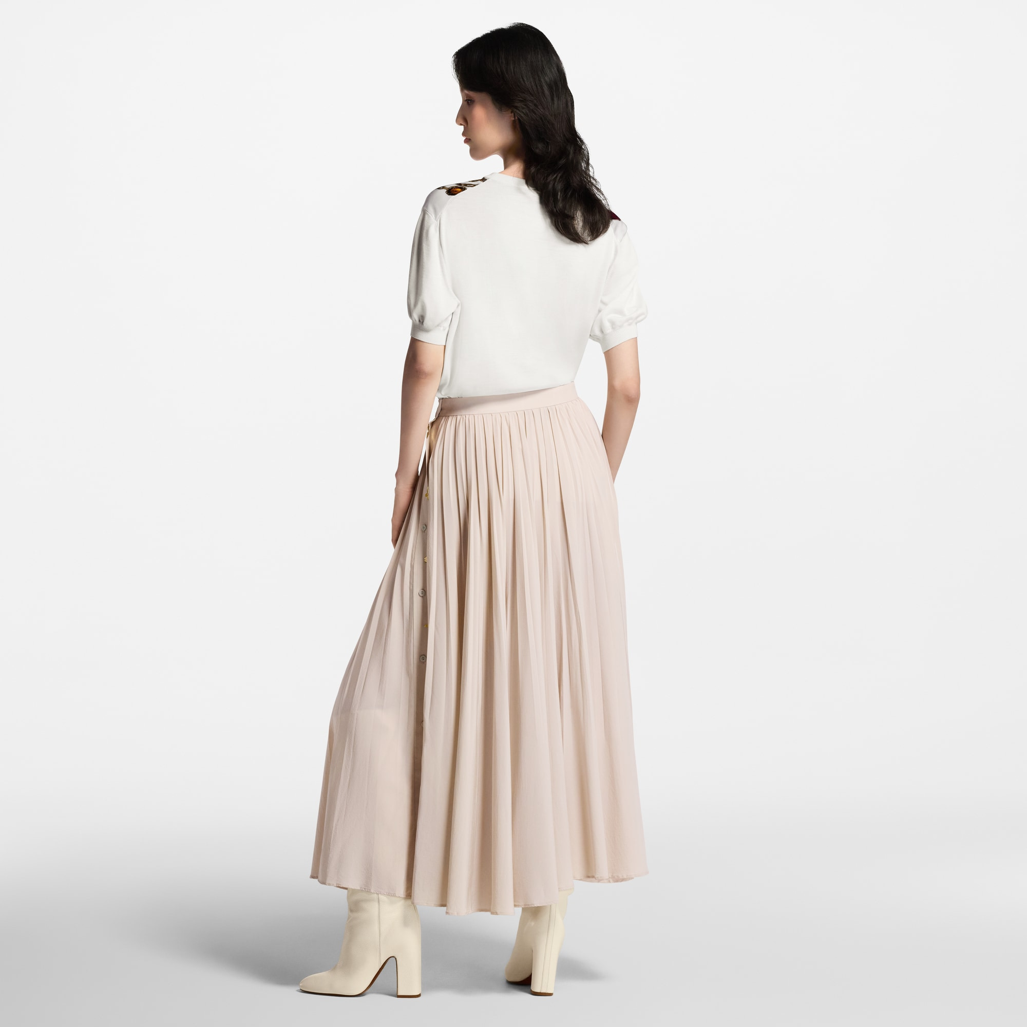 Monogram Accent Pleated Skirt - 5