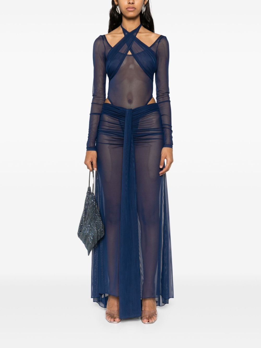 draped maxi skirt - 2