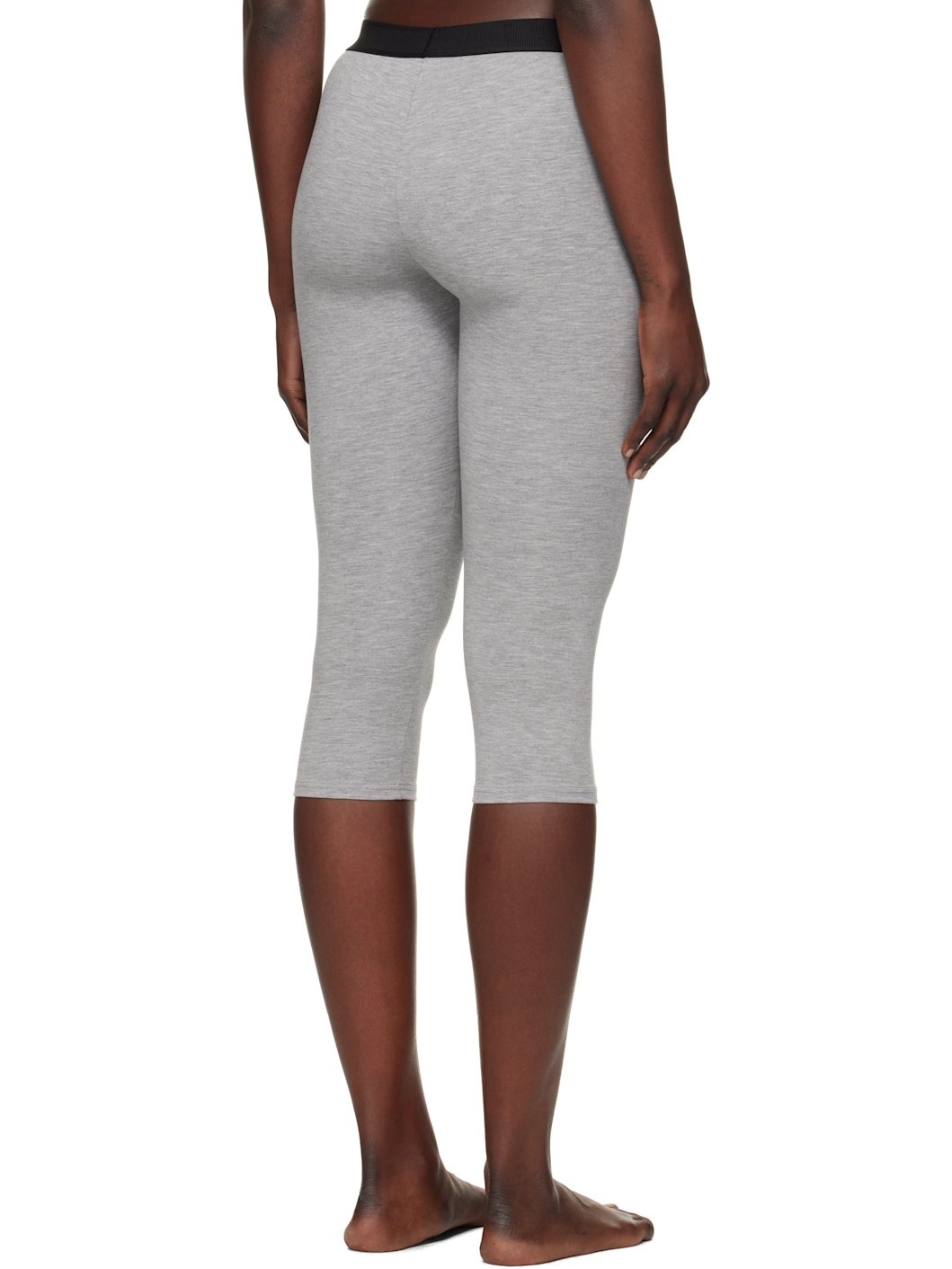 Gray Modal Yoga Short Leggings - 3