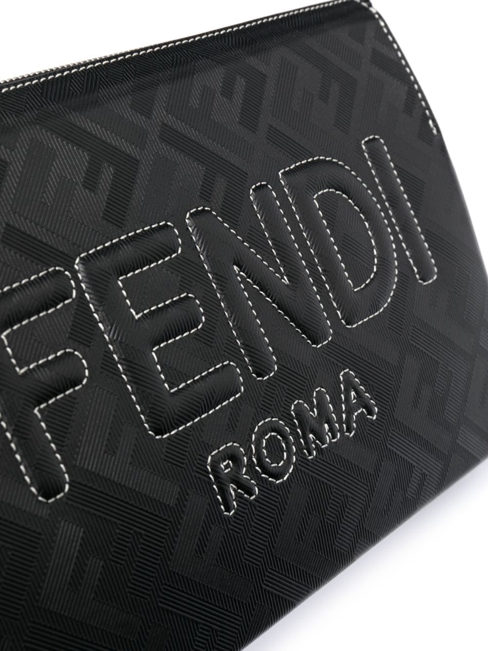 embossed-logo leather clutch bag - 4