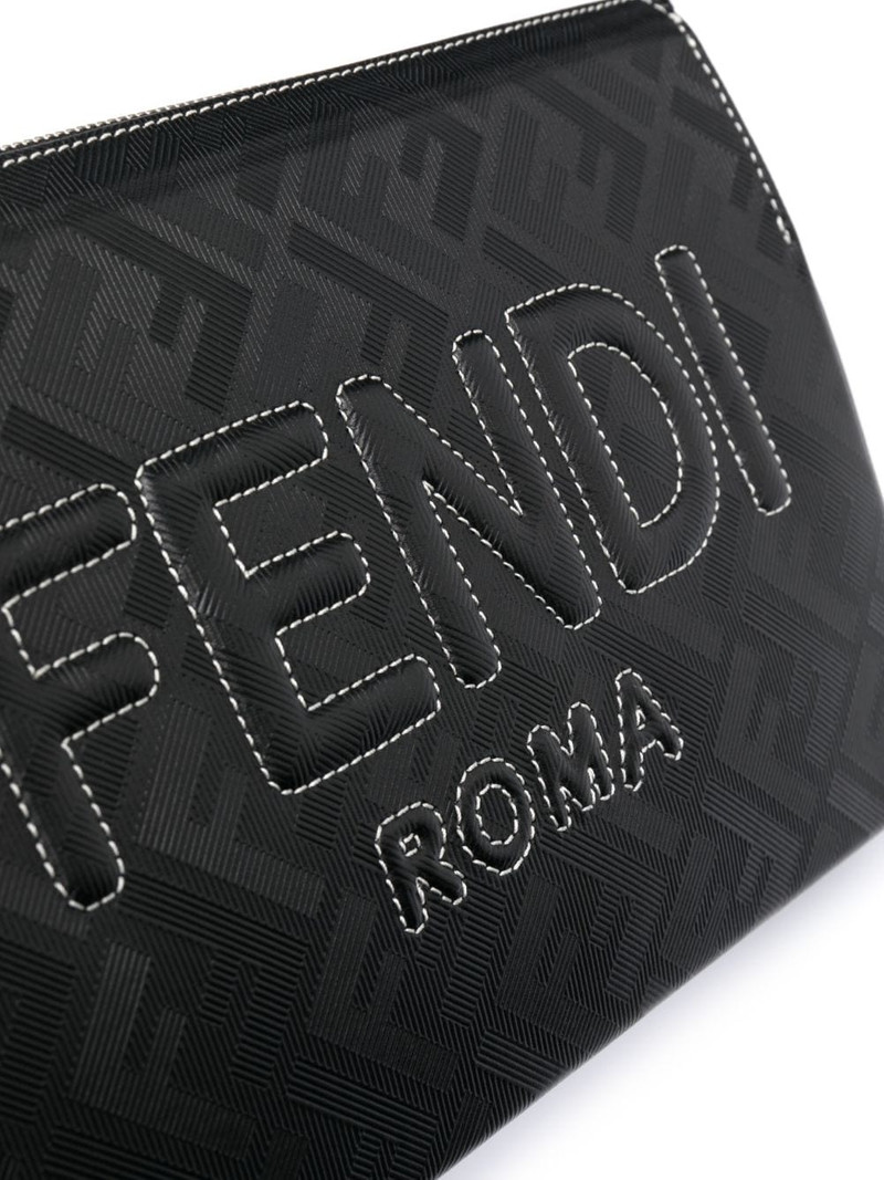 embossed-logo leather clutch bag 4