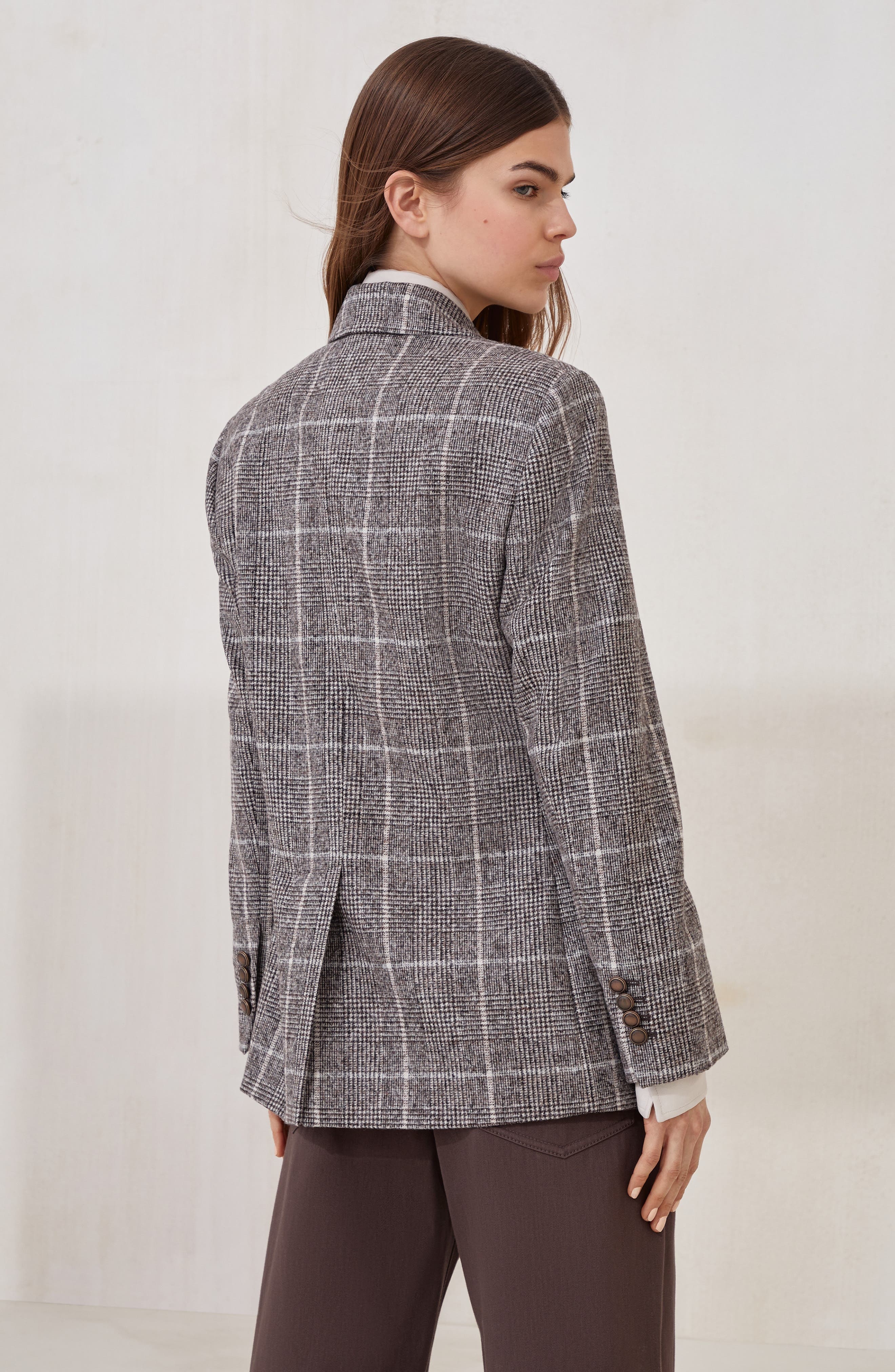 Brunello Cucinelli Prince of Wales blazer in Brown at Nordstrom - 3