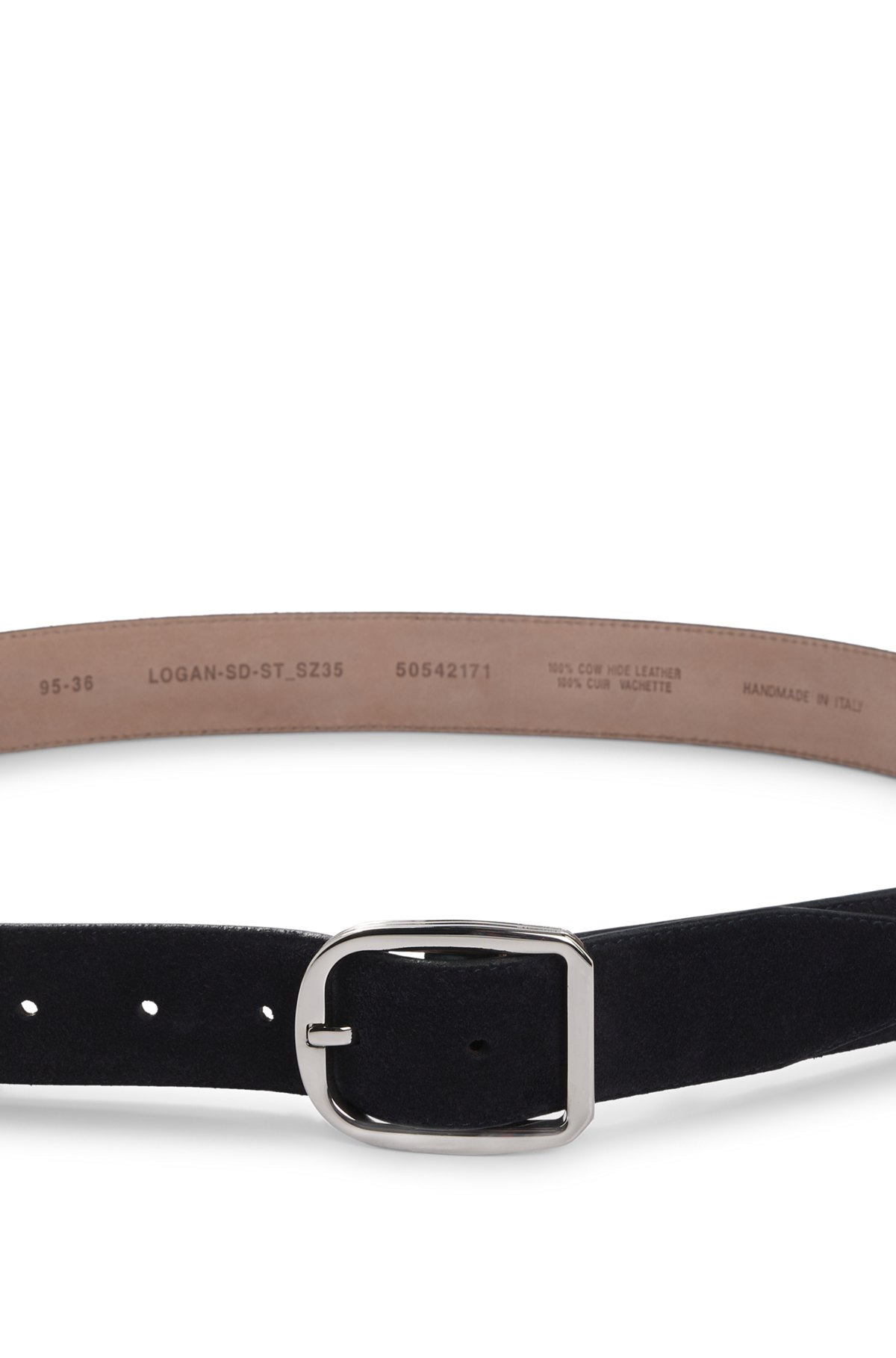 ITALIAN-MADE SUEDE BELT WITH FRAME BUCKLE - 4