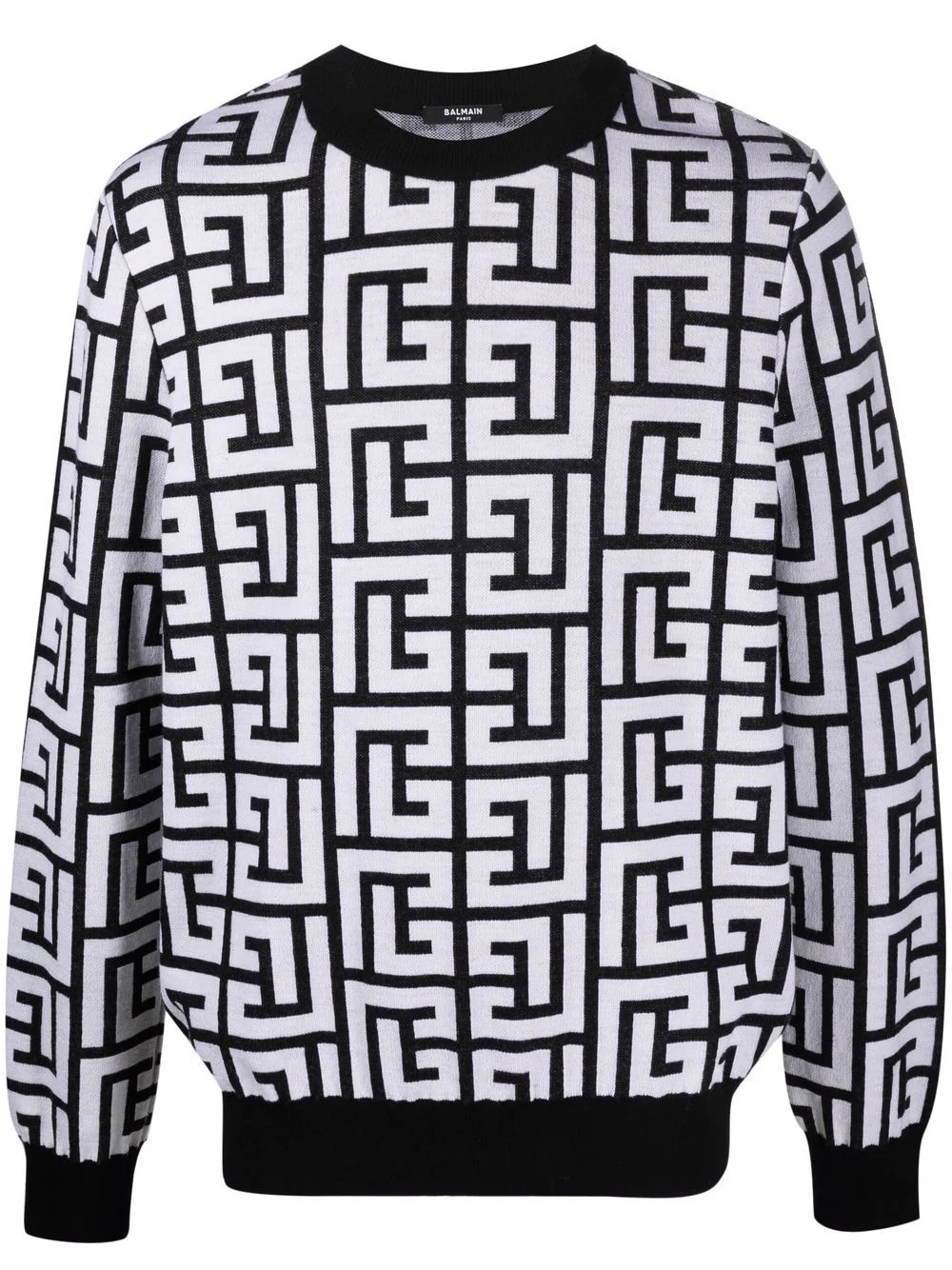 monogram pattern pullover - 1