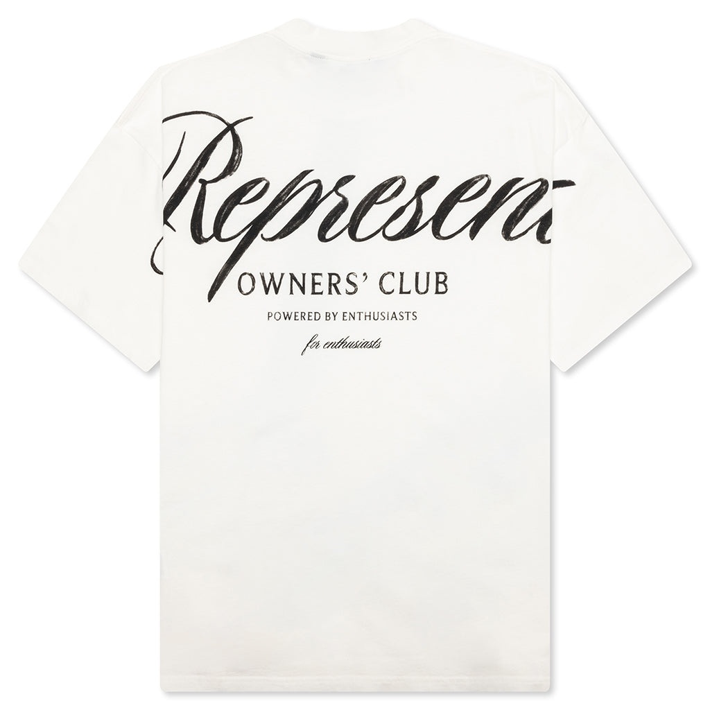 OWNERS CLUB SCRIPT T-SHIRT - FLAT WHITE - 2
