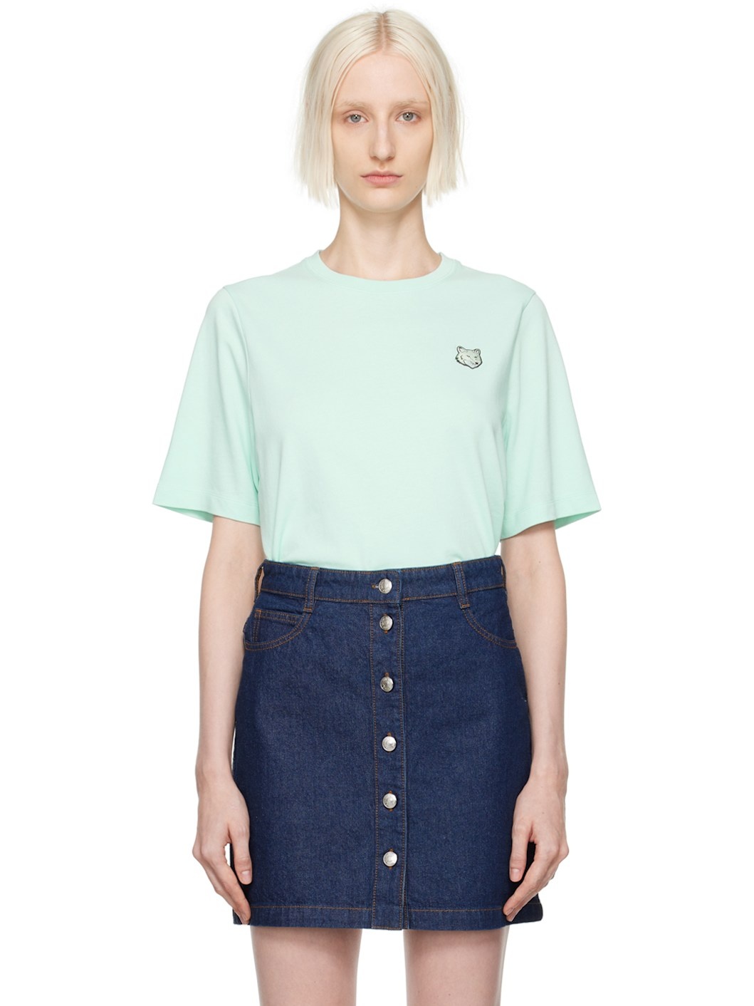 Green Bold Fox Head Patch Comfort T-shirt - 1