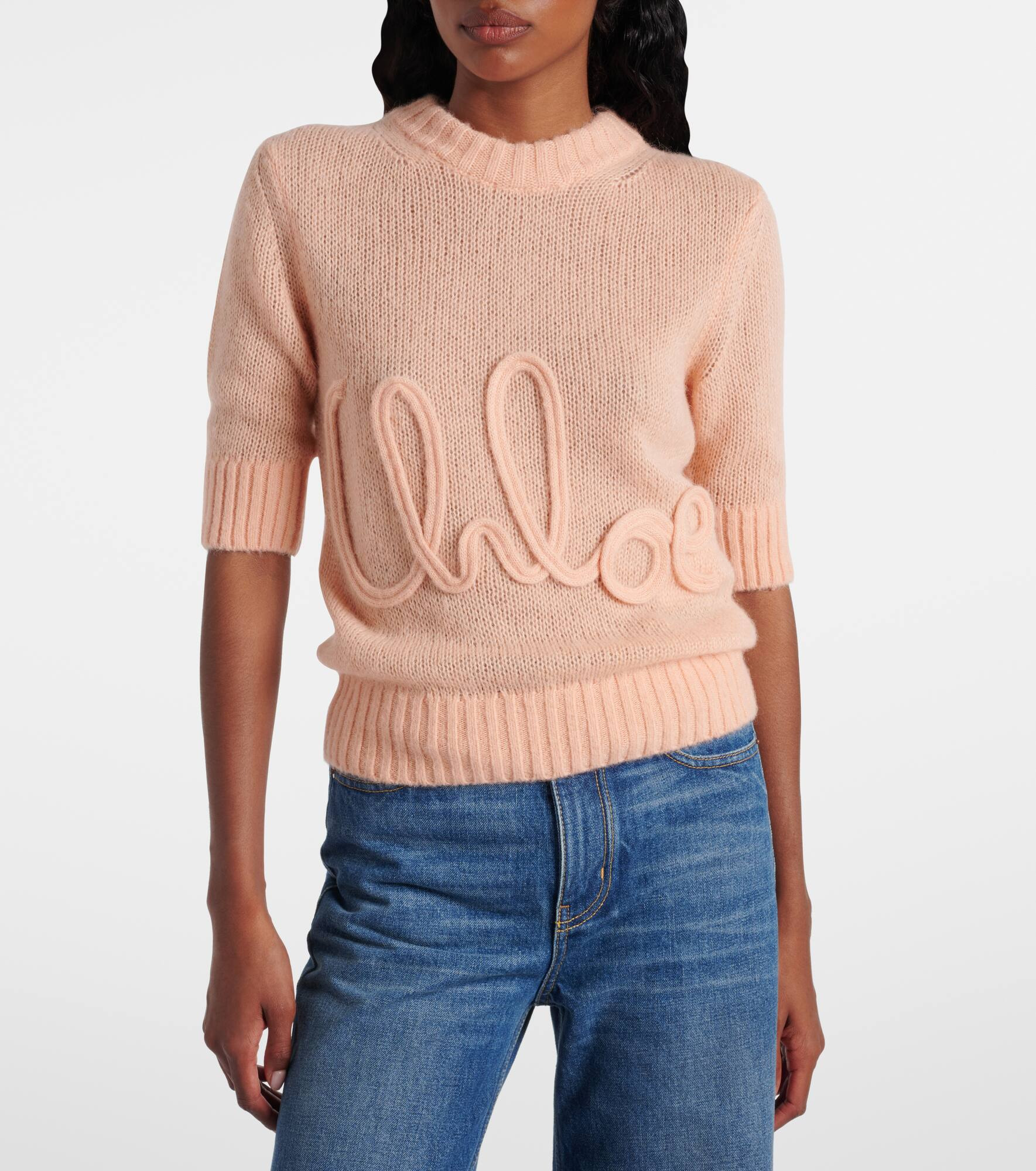 Logo alpaca and silk sweater - 5