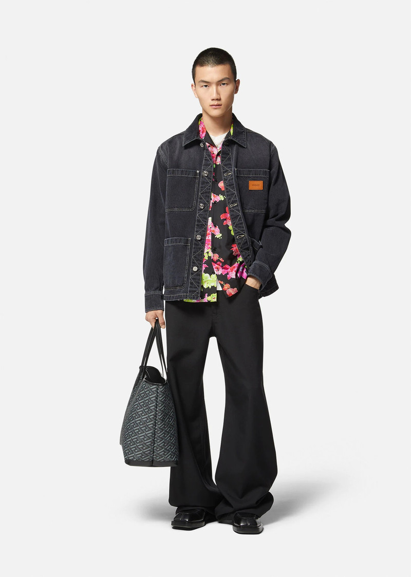 VERSACE Logo Denim Overshirt outlook
