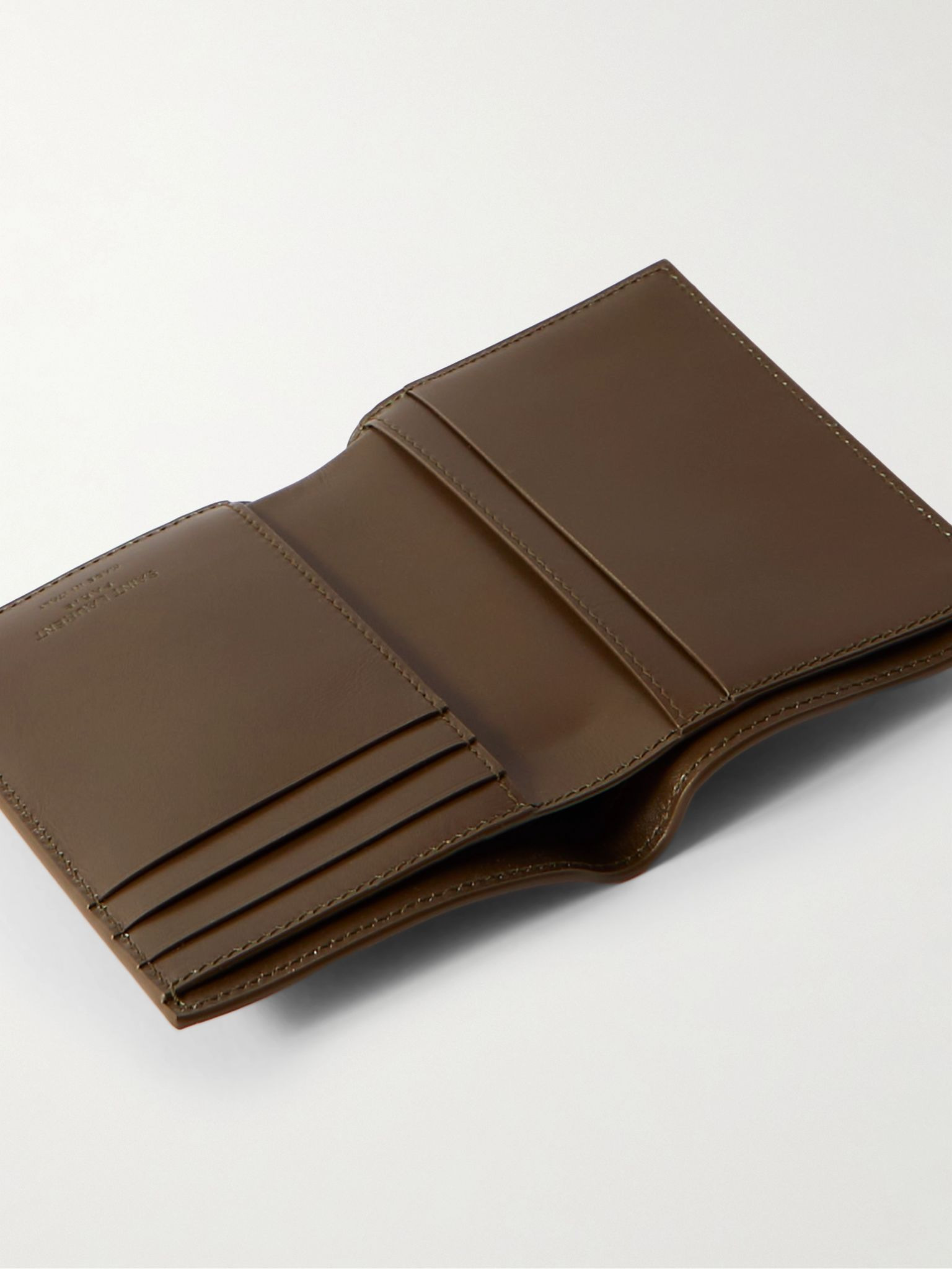 Logo-Print Leather Bifold Wallet Dark green - 4