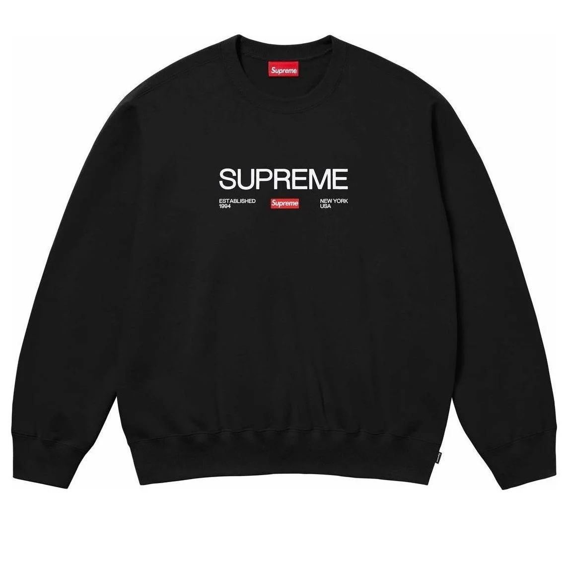 Supreme Established Crewneck 'Black White' SUP-SS24-167 - 1