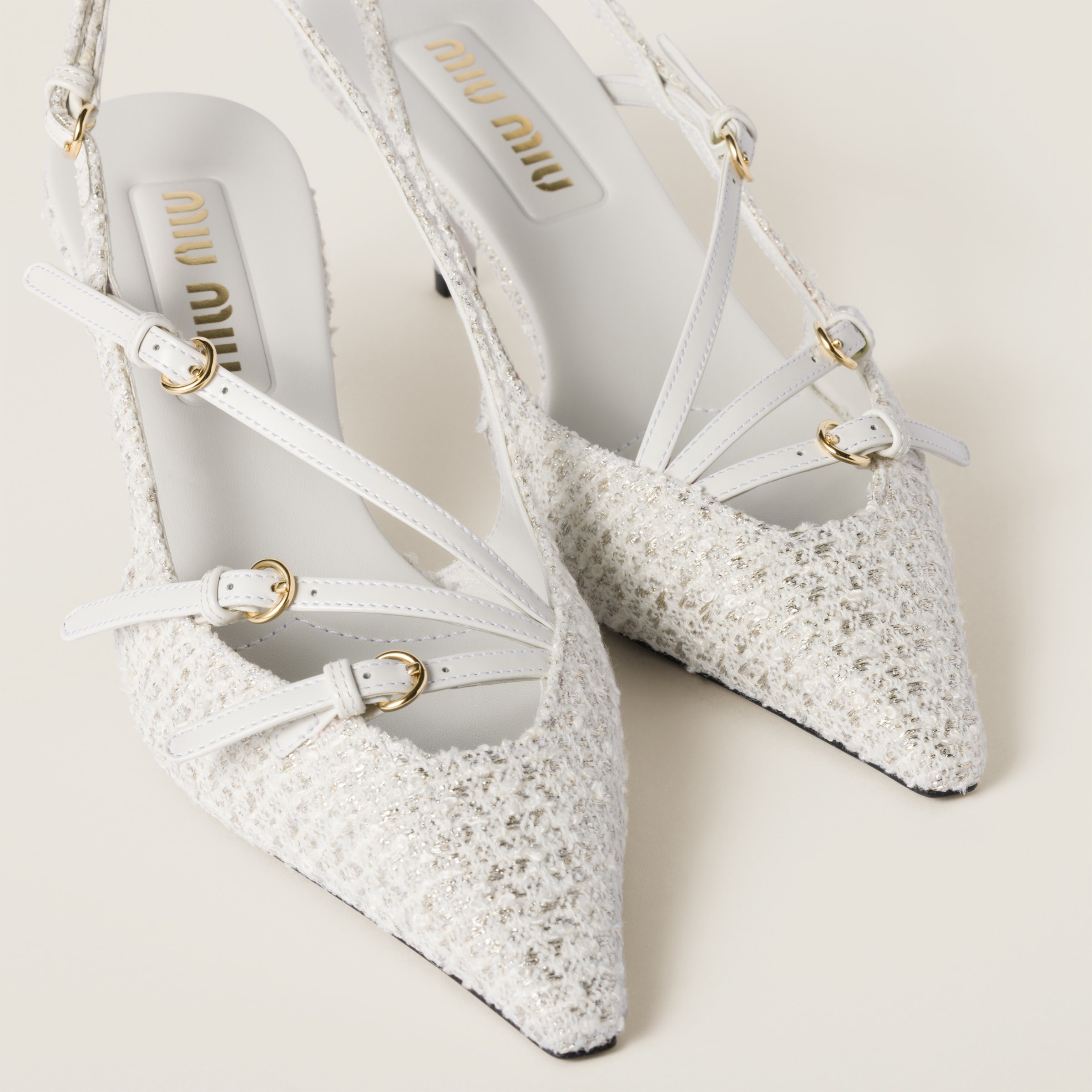 Fabric slingbacks with straps - 4
