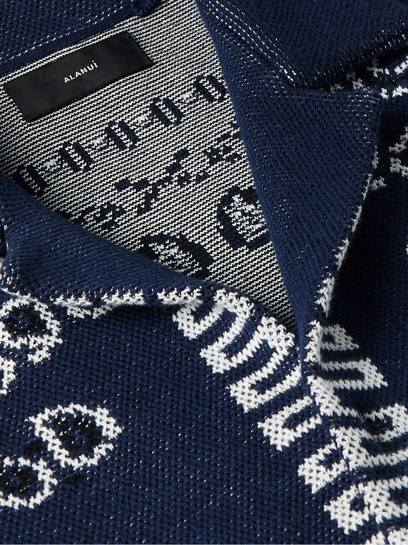 Camp-Collar Bandana-Jacquard Cotton Shirt 5