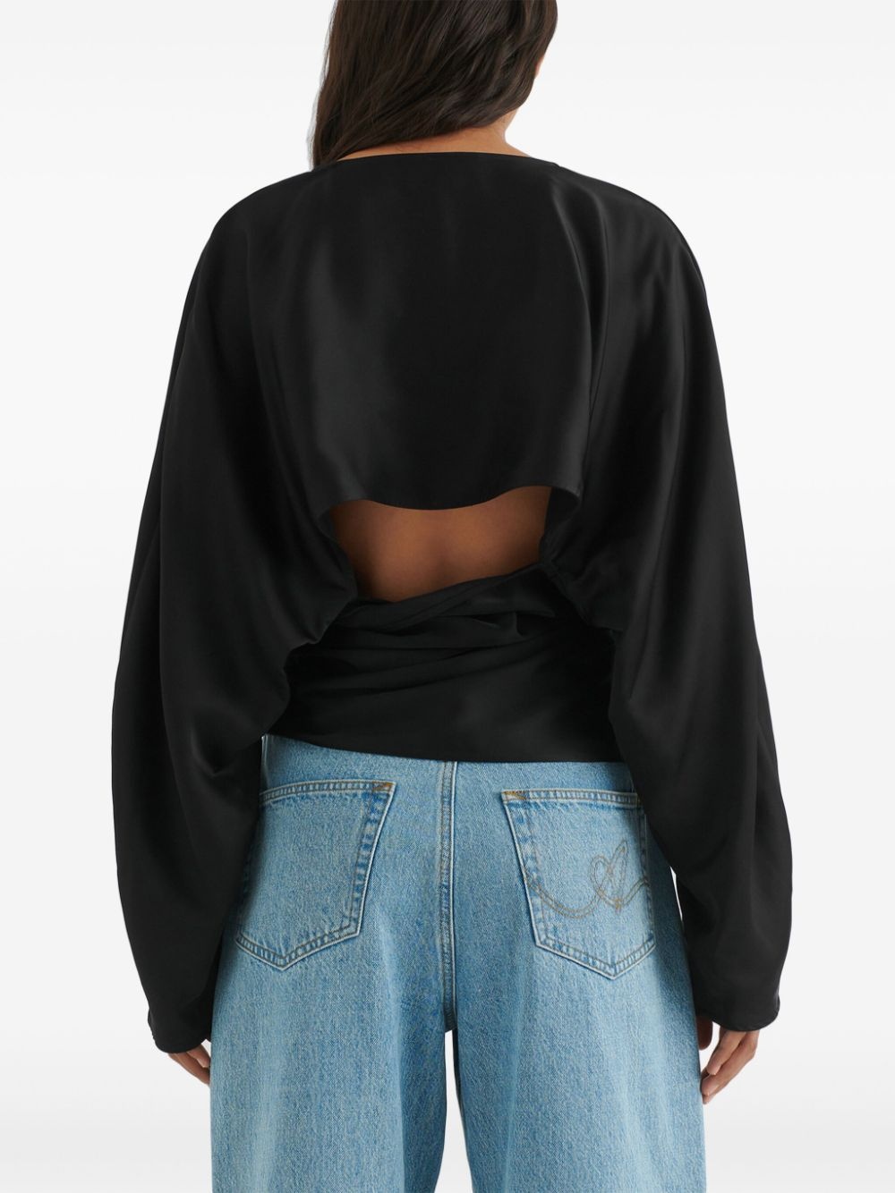 Diana tie-front satin top - 4