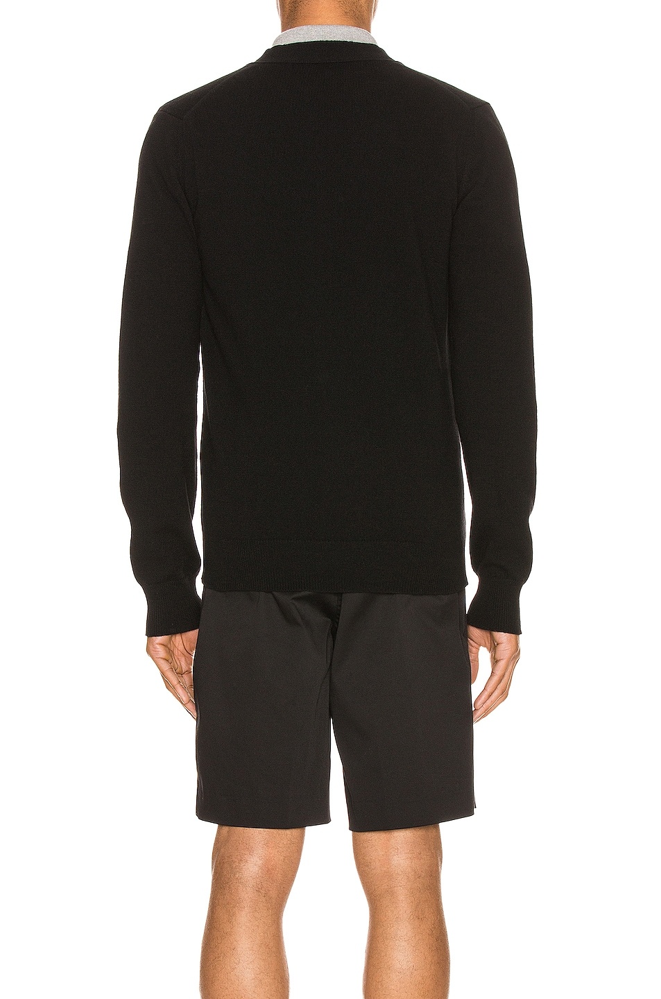 Lambswool Cardigan with Black Emblem - 4