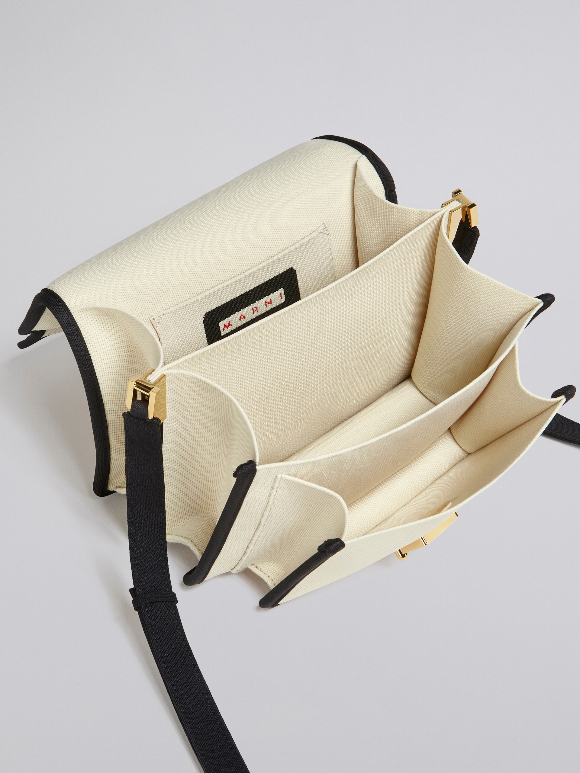 TRUNK SOFT MEDIUM BAG IN WHITE JACQUARD - 4