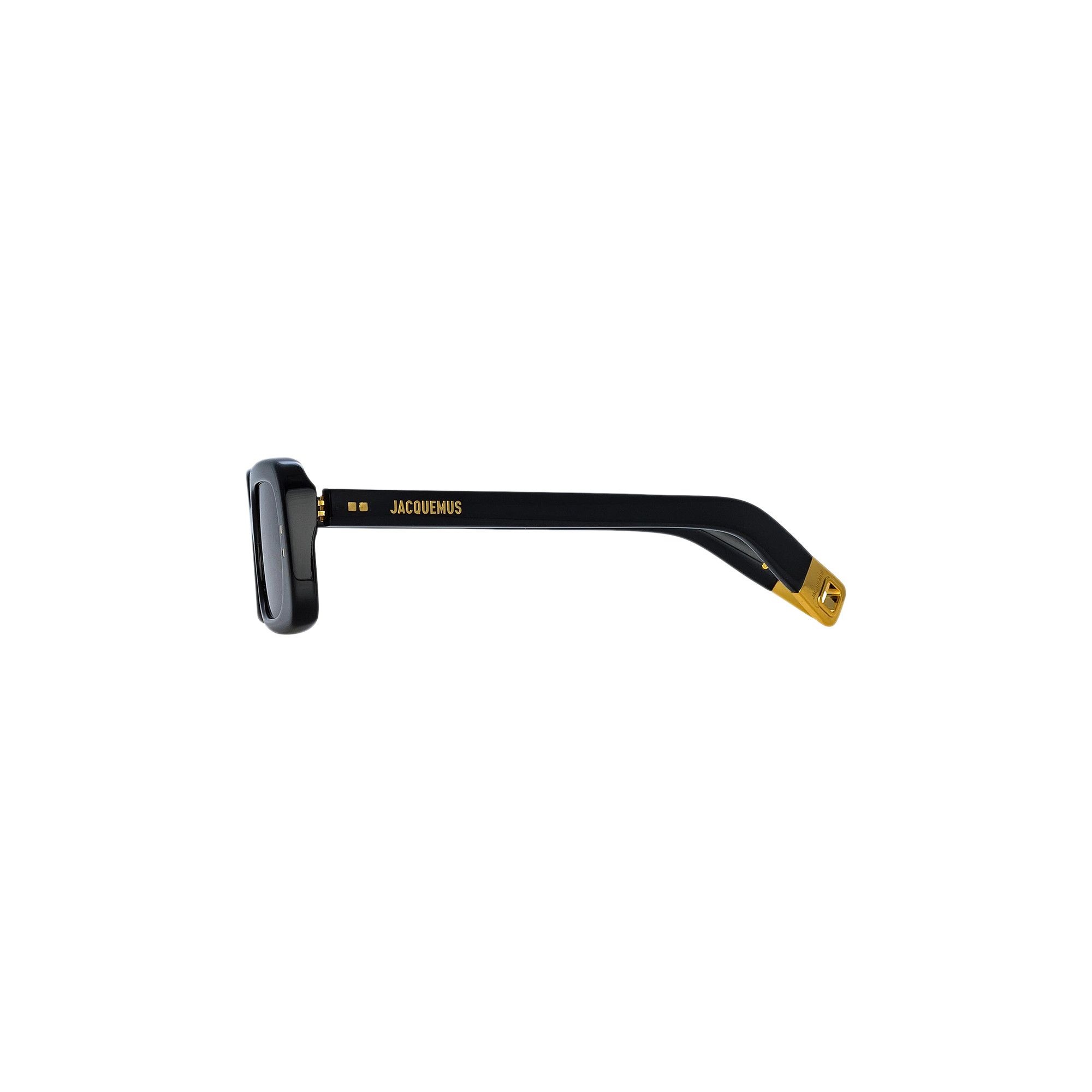 Jacquemus Azzurro Rectangular Sunglasses 'Black/Yellow Gold/Brown' - 2