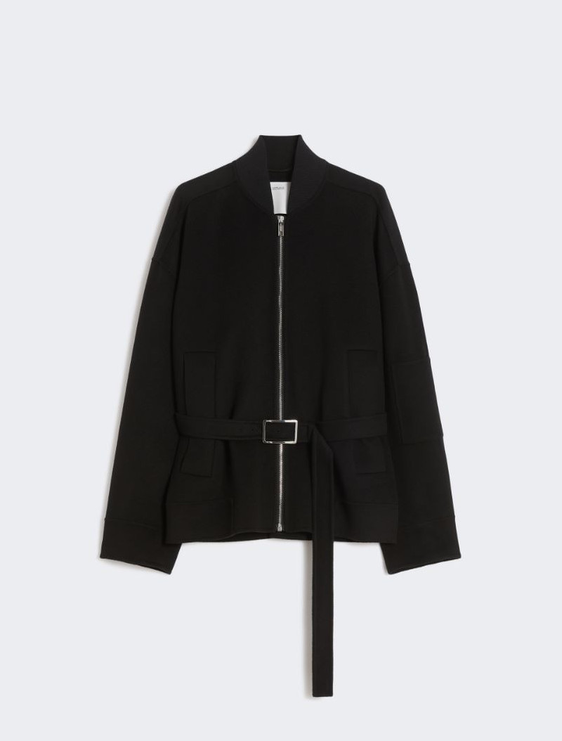 Oversized wool bomber jacket - black 1