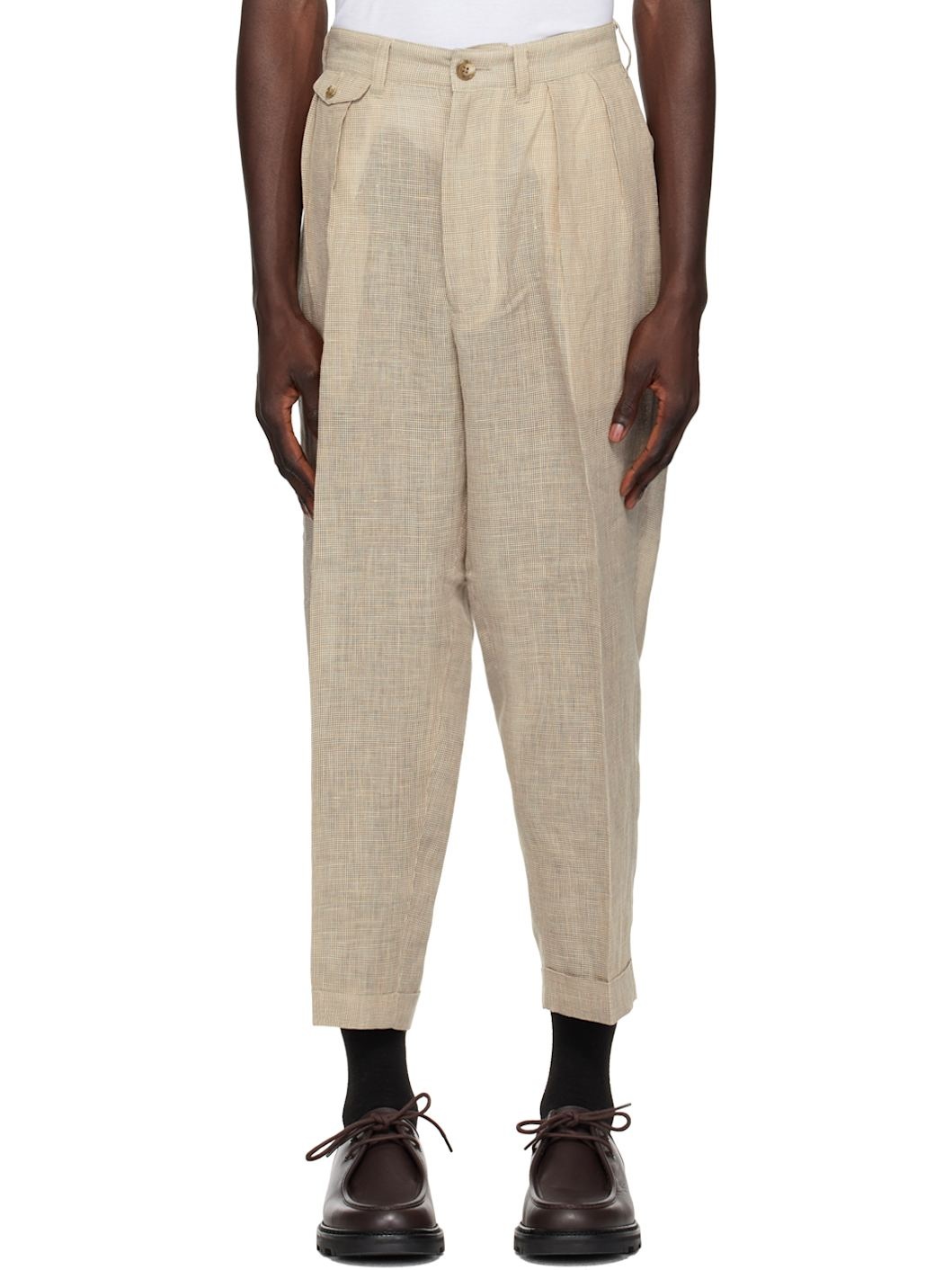 Off-White 2 Pleats Tapered Trousers - 1