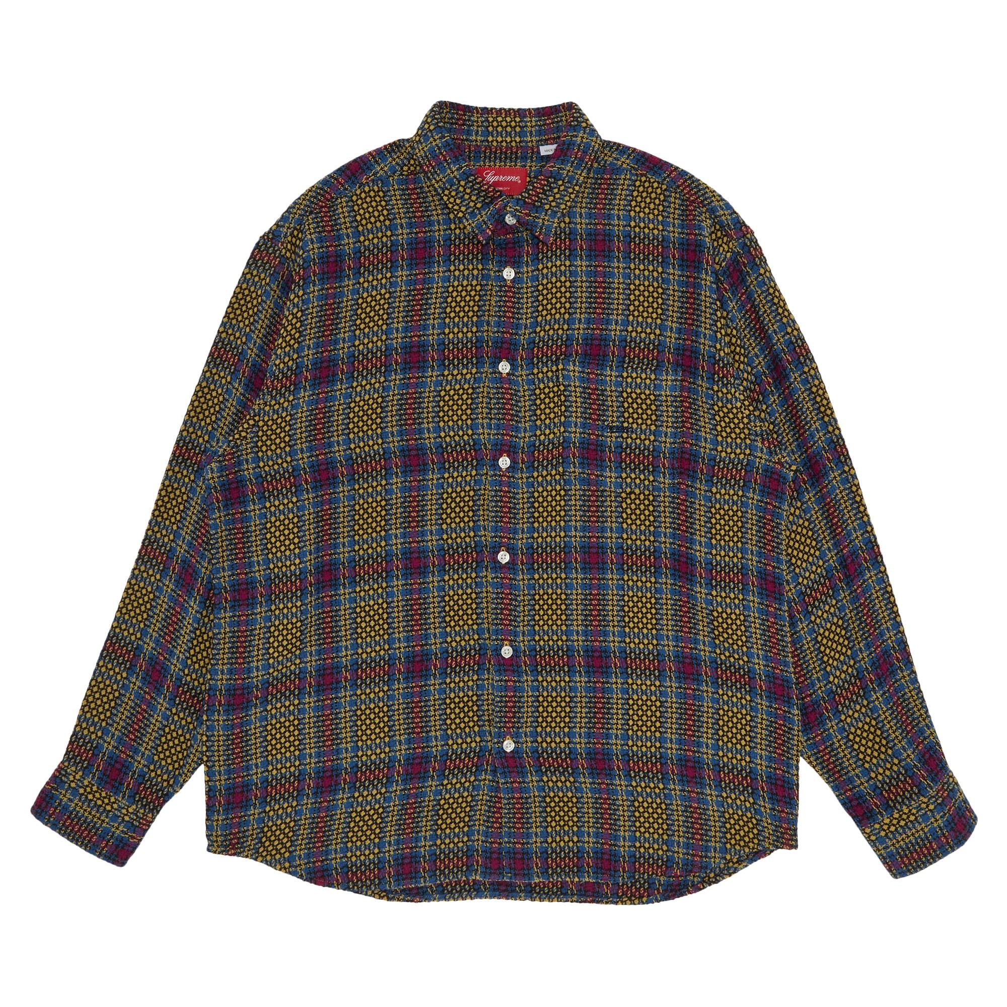 Supreme Basket Weave Plaid Shirt 'Yellow' - 1