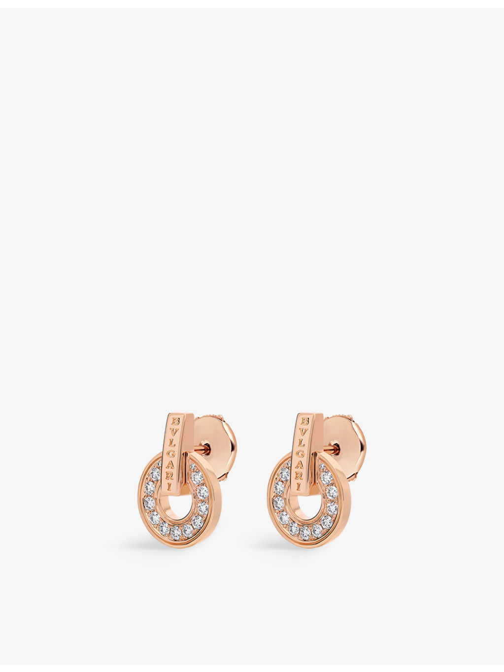 BVLGARI BVLGARI 18ct rose-gold and diamond earrings - 2